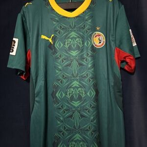 Puma Green Senegal Soccer Jersey with Yellow Trim
